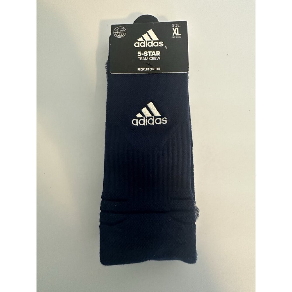 Adidas 5 Star Team Crew Socks Maximum Cushioned Mens Size XL 12-15 Navy NCAA New